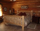 Log bed frame also has log side rails